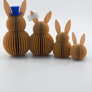 Famille Lapin de pâque Alvéolé – Figurine Décorative