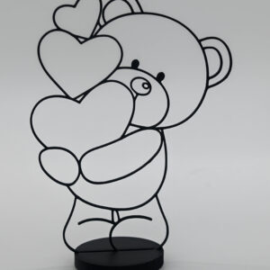 Ourson avec Cœur – Line Art