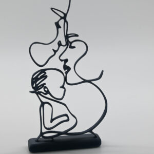 Portait Famille – Line Art – Figurine Maman, Papa & Bébé