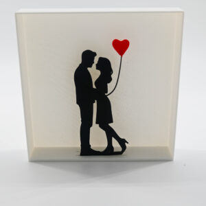 Cadre Amour – Couple au Ballon Cœur